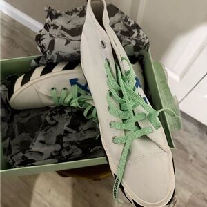 Off-White Canvas in White and Navy Blue